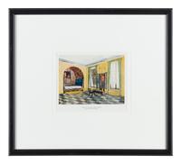 Eight Lithographs Depicting Interiors — 20TH CENTURY