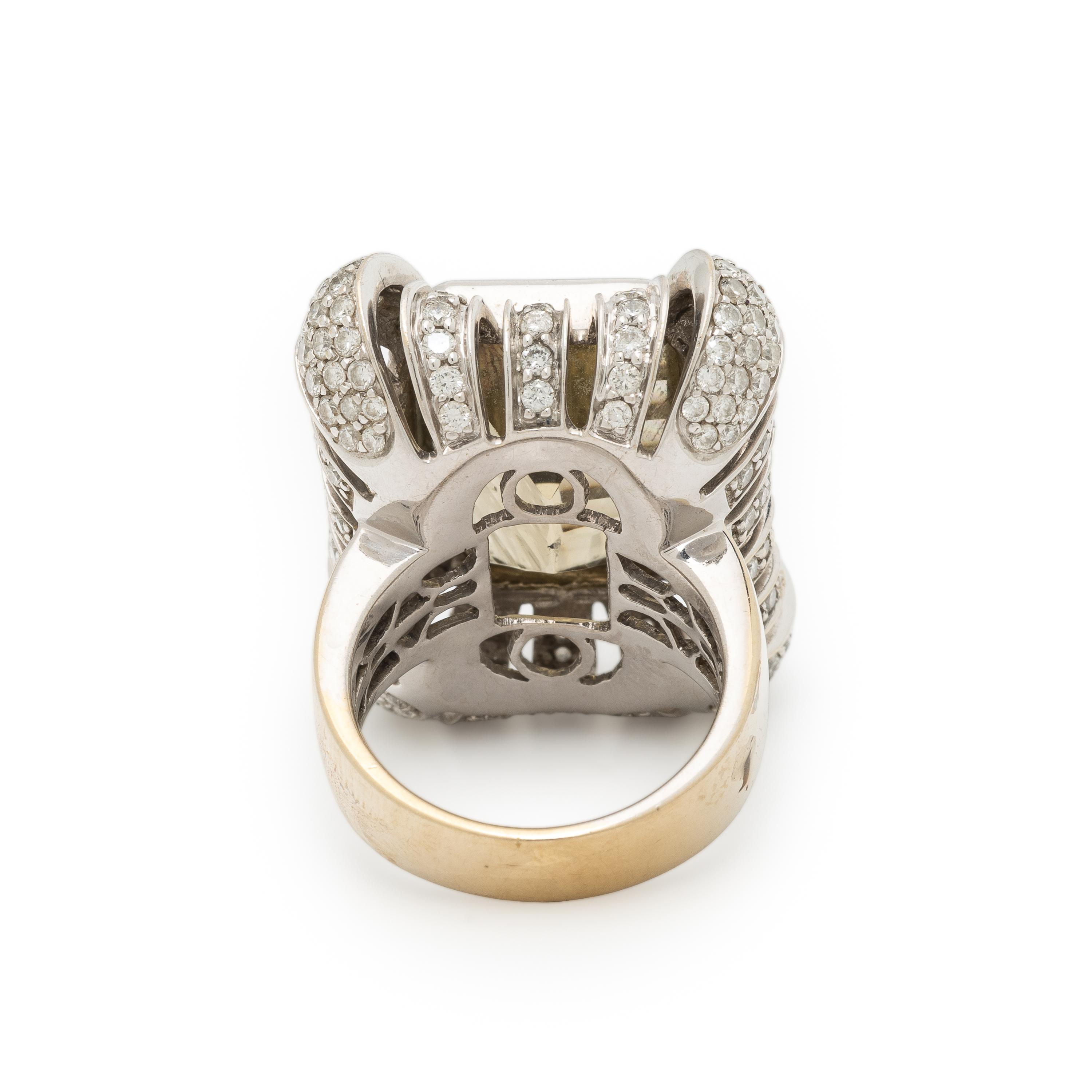 Citrine and Diamond Ring