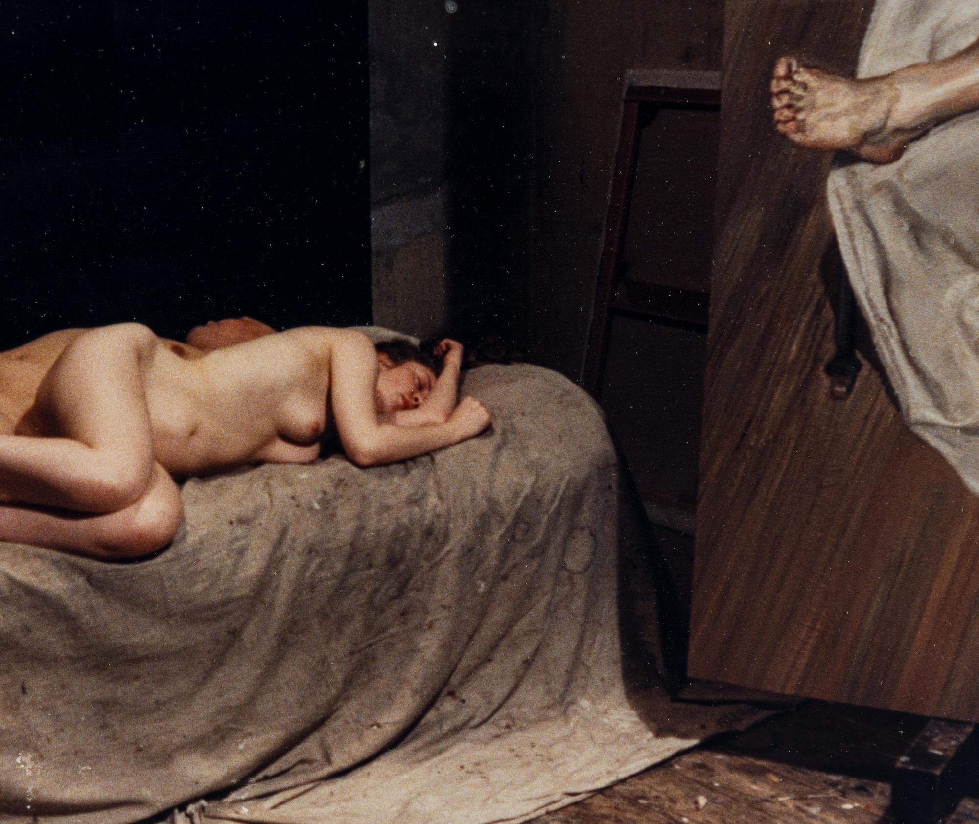 Bruce Bernard (1928-2000) Lee Bowery and Nicola Bateman Posing for Lucien Freud's "And the Husband", 1993