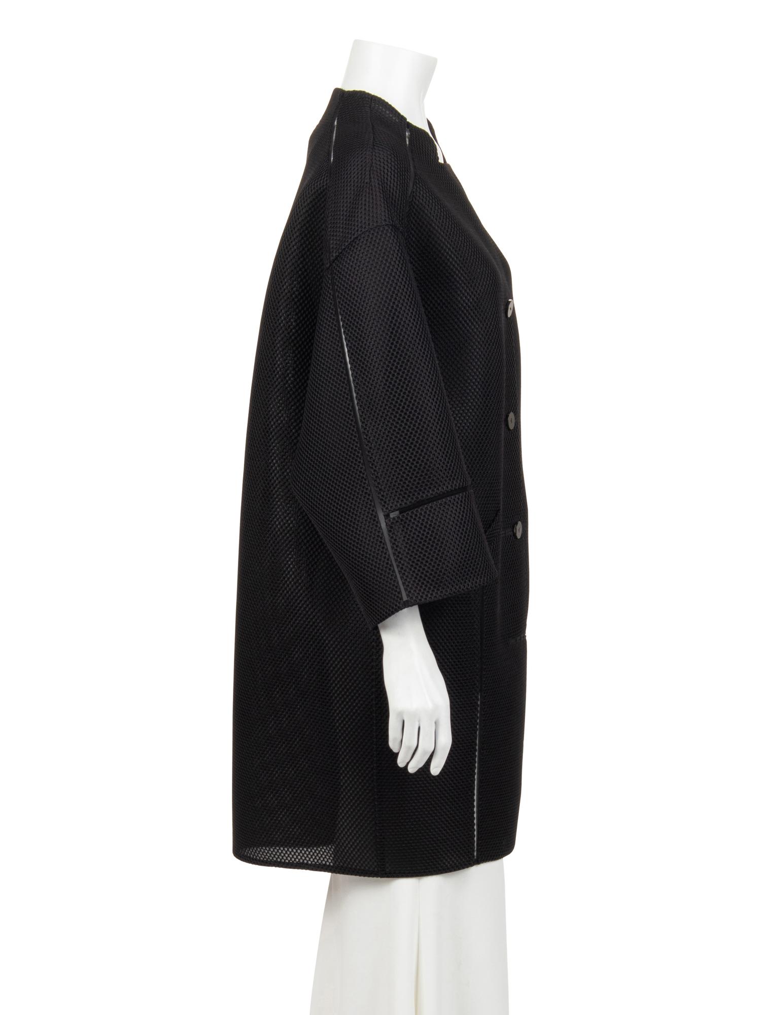 Ralph Rucci Polyester Mesh Jacket with Net Inserts