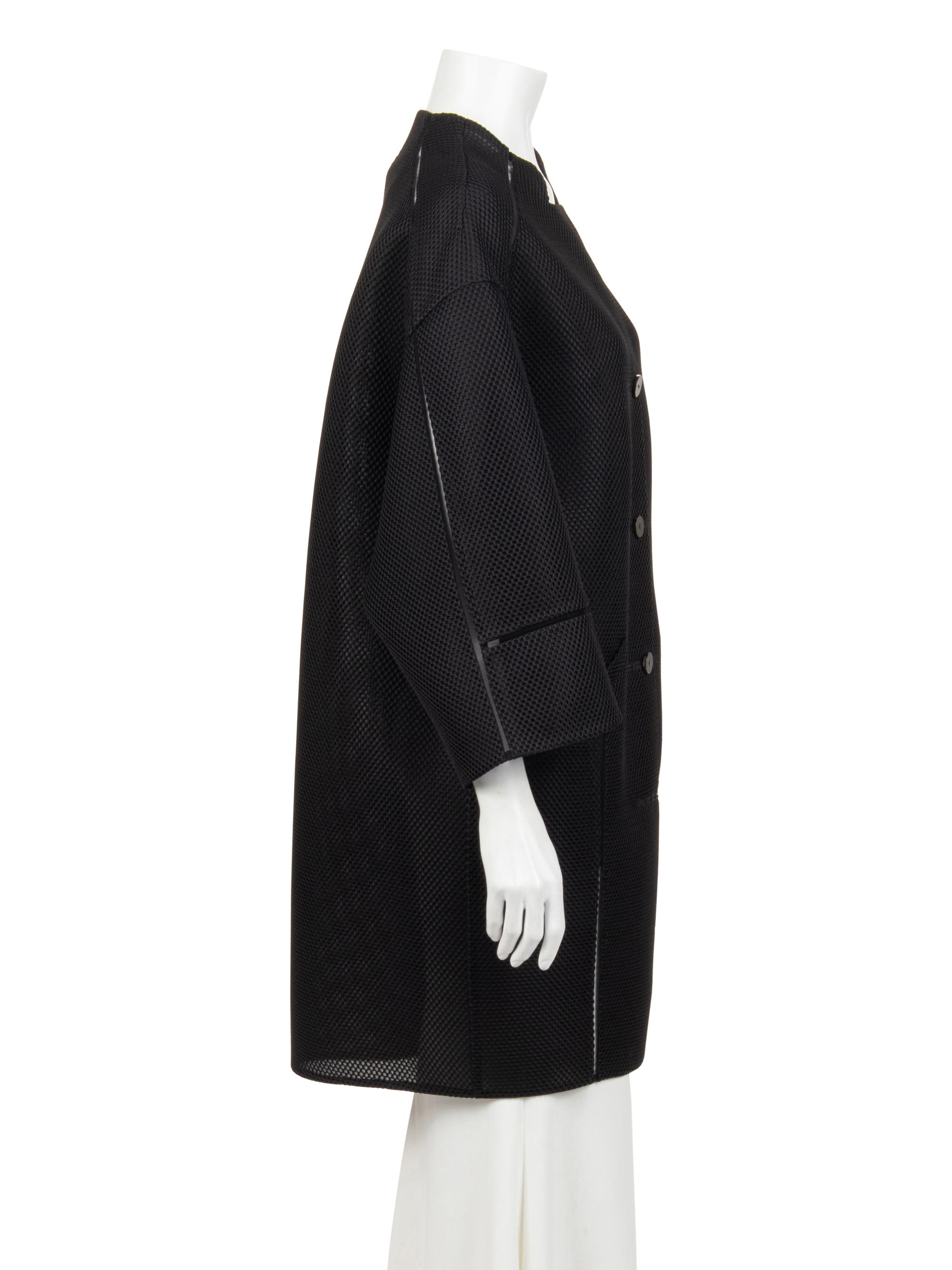 Ralph Rucci Polyester Mesh Jacket with Net Inserts