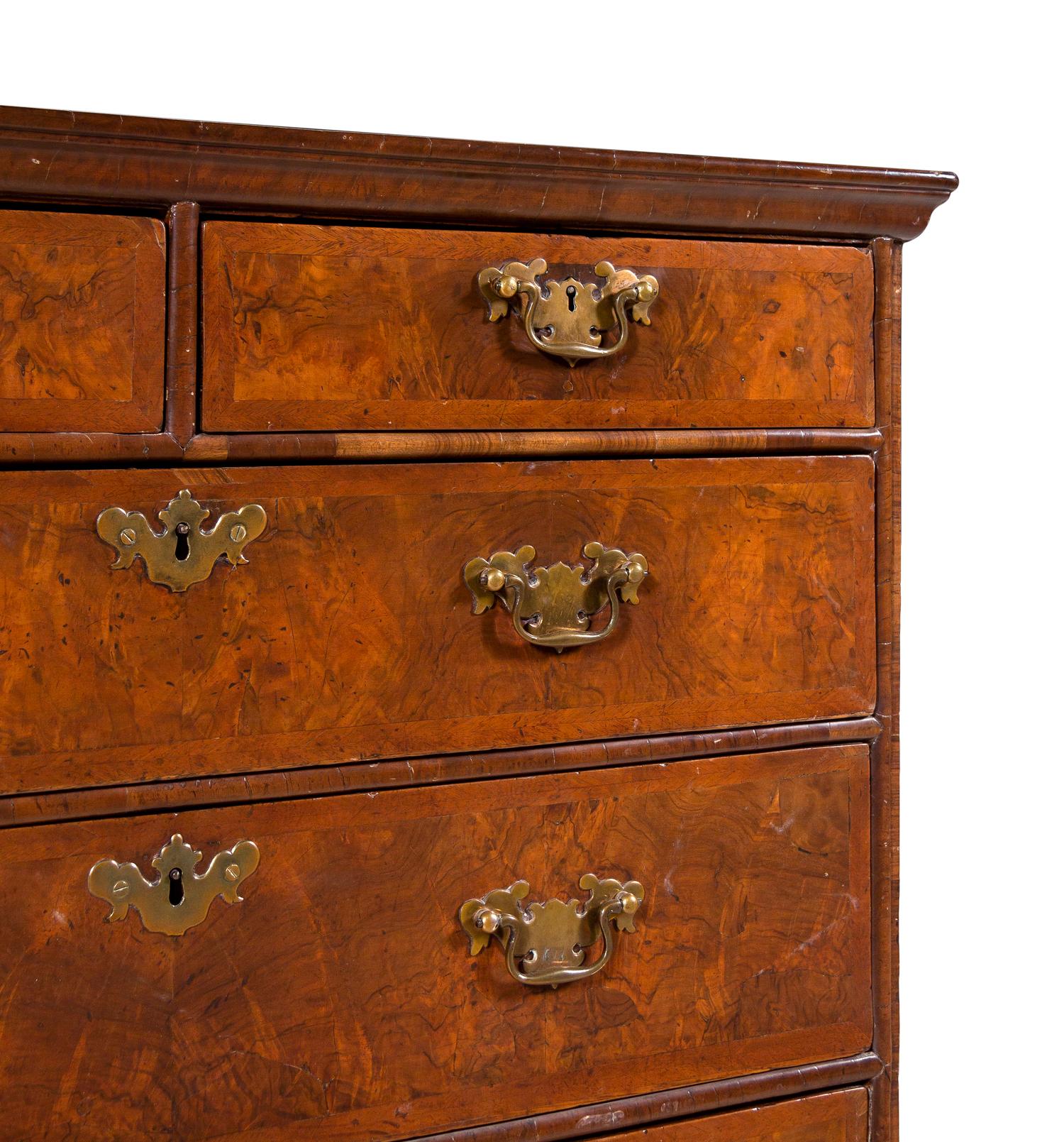 A George II Walnut Chest of Drawers
