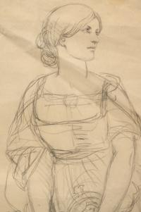 An early preliminary study of Helen Faucit as Antigone , c. 1845
