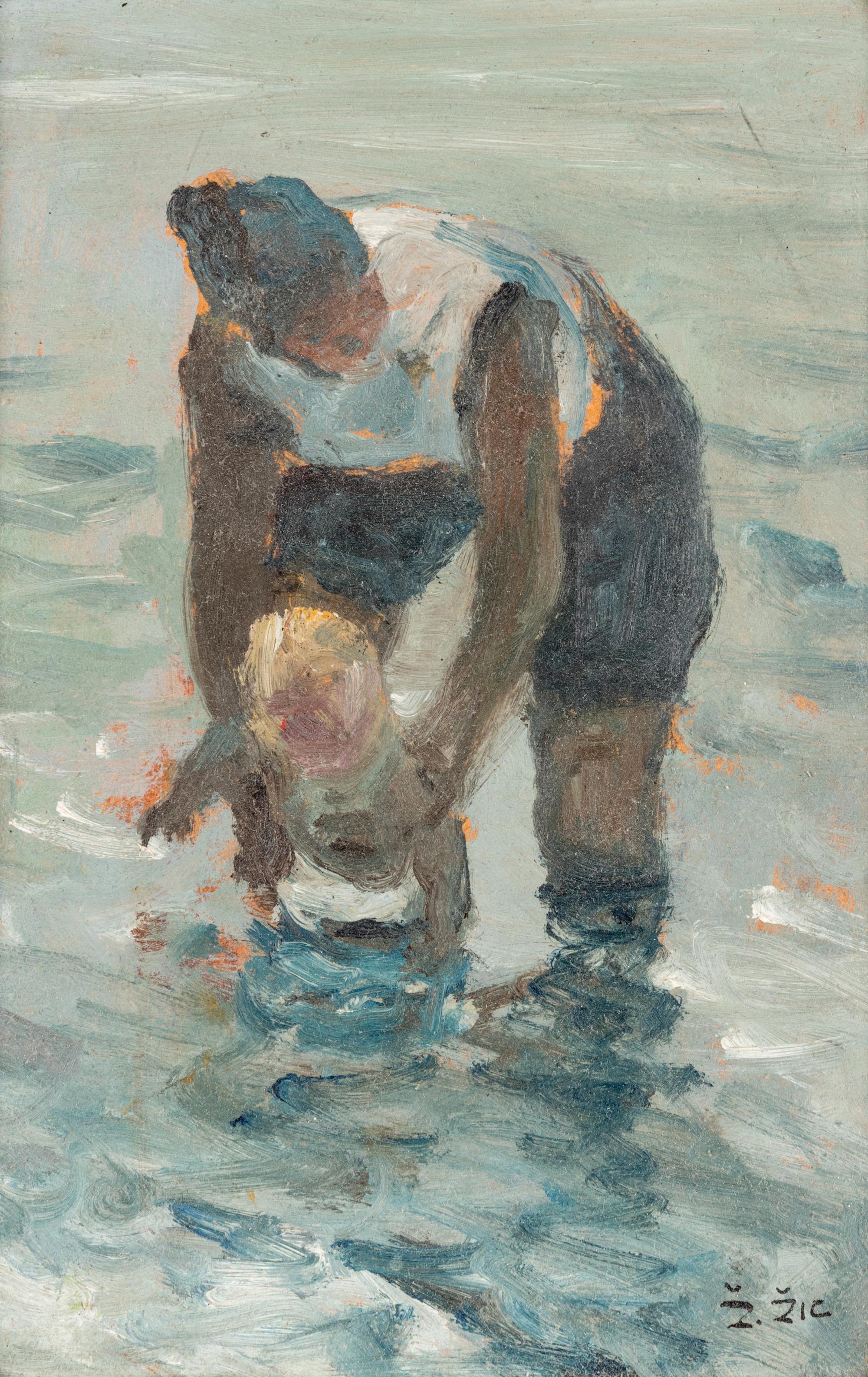 Children in the Park , At the Beach , The Park Bench and Reading the Newspaper (four works)