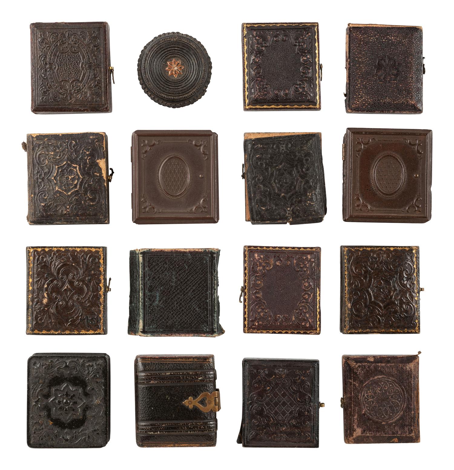 [EARLY PHOTOGRAPHY]. 18 sixteenth plate images of men, women, and children.