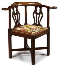 Chippendale mahogany corner or roundabout chair late 18th century