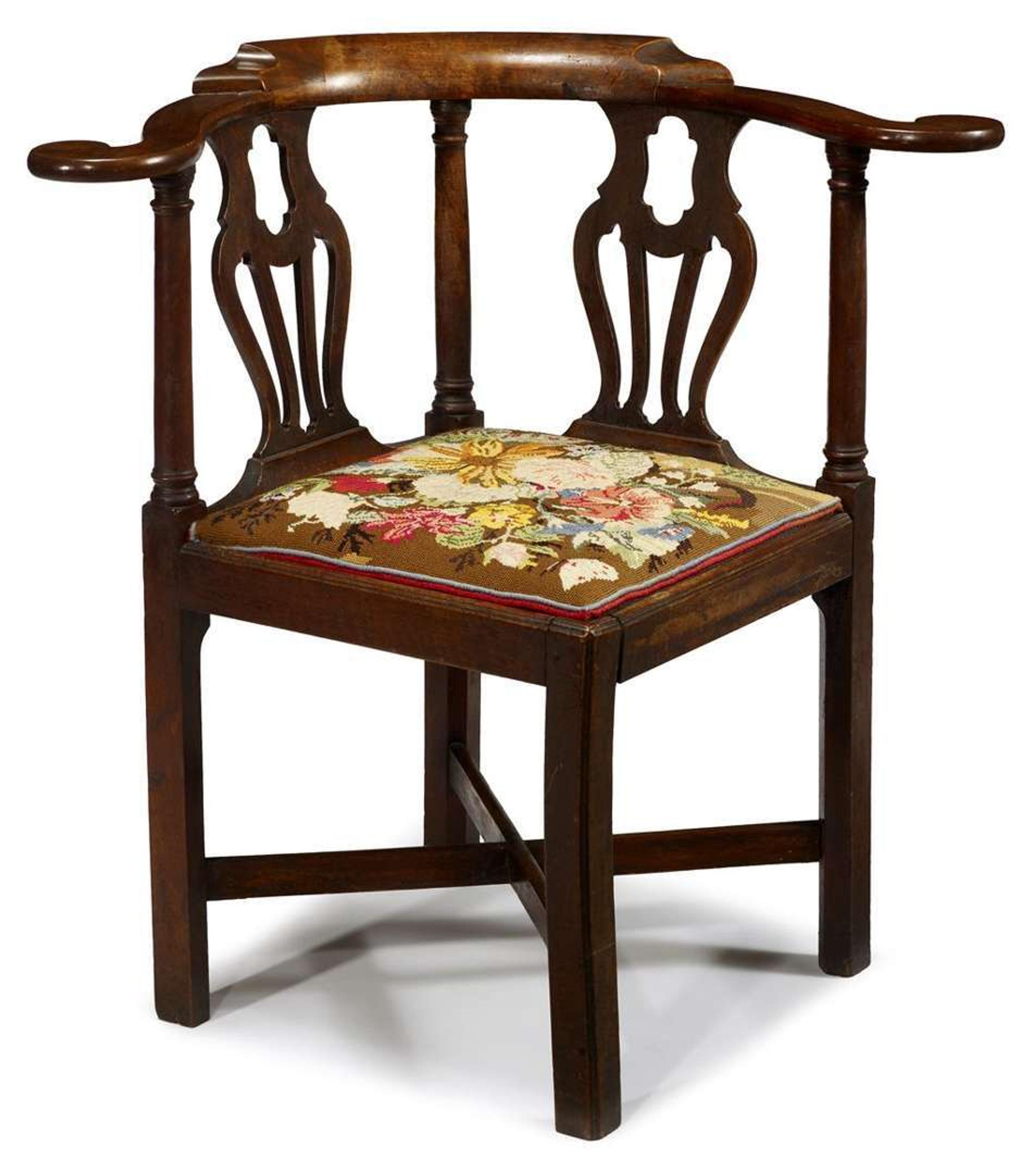 Chippendale mahogany corner or roundabout chair late 18th century