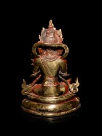 A Sino-Tibetan Gilt Bronze Figure of a Vajrapani
