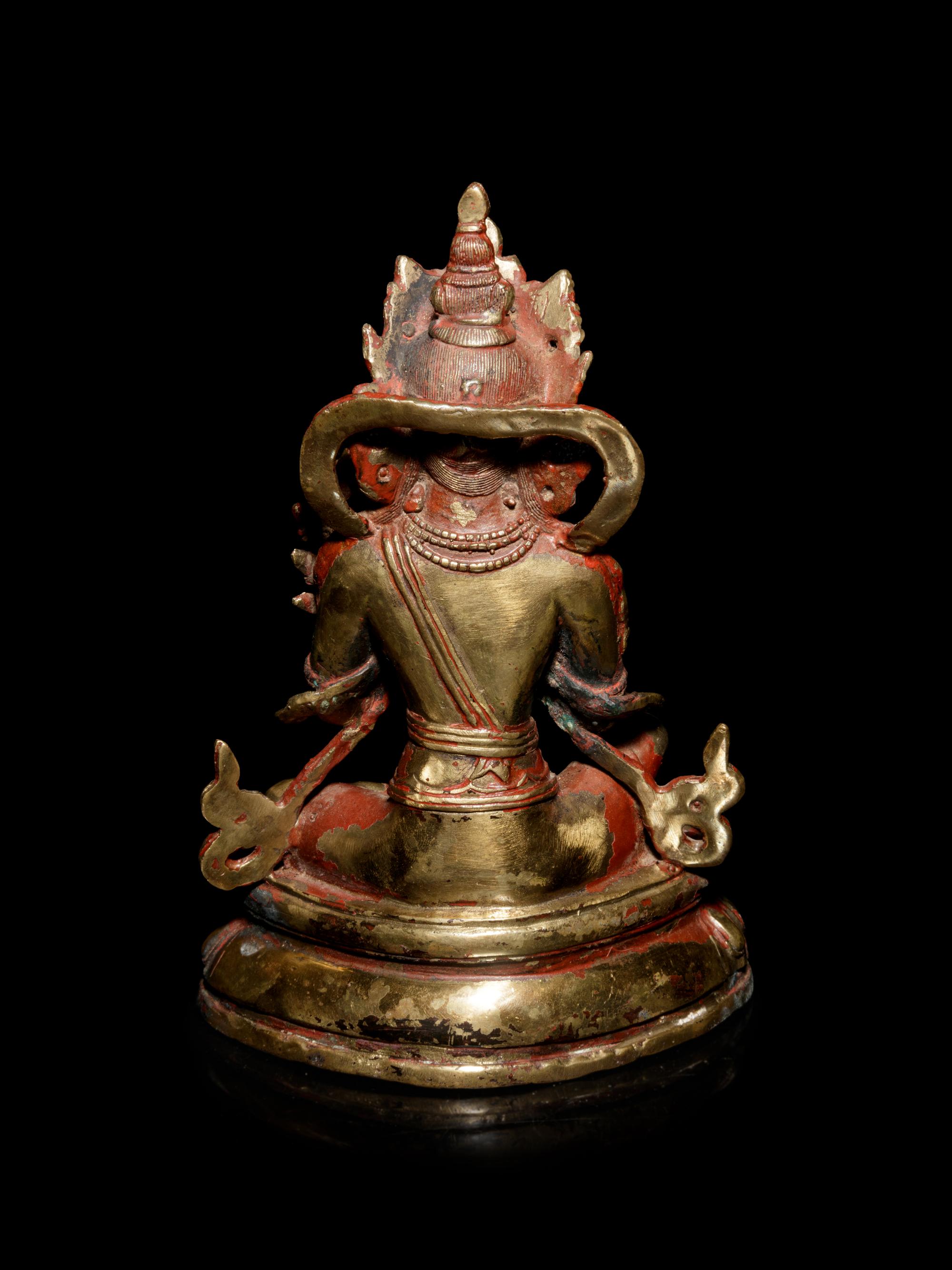A Sino-Tibetan Gilt Bronze Figure of a Vajrapani