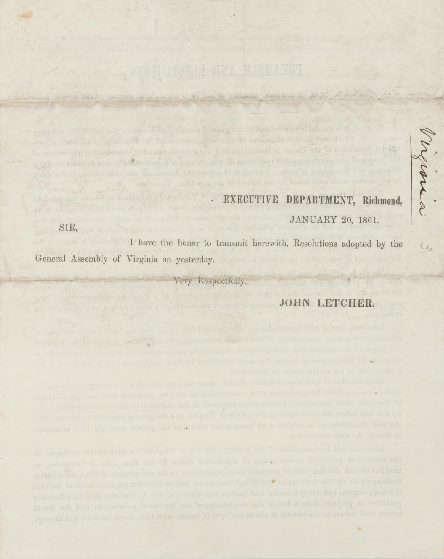 [PEACE CONFERENCE OF 1861]