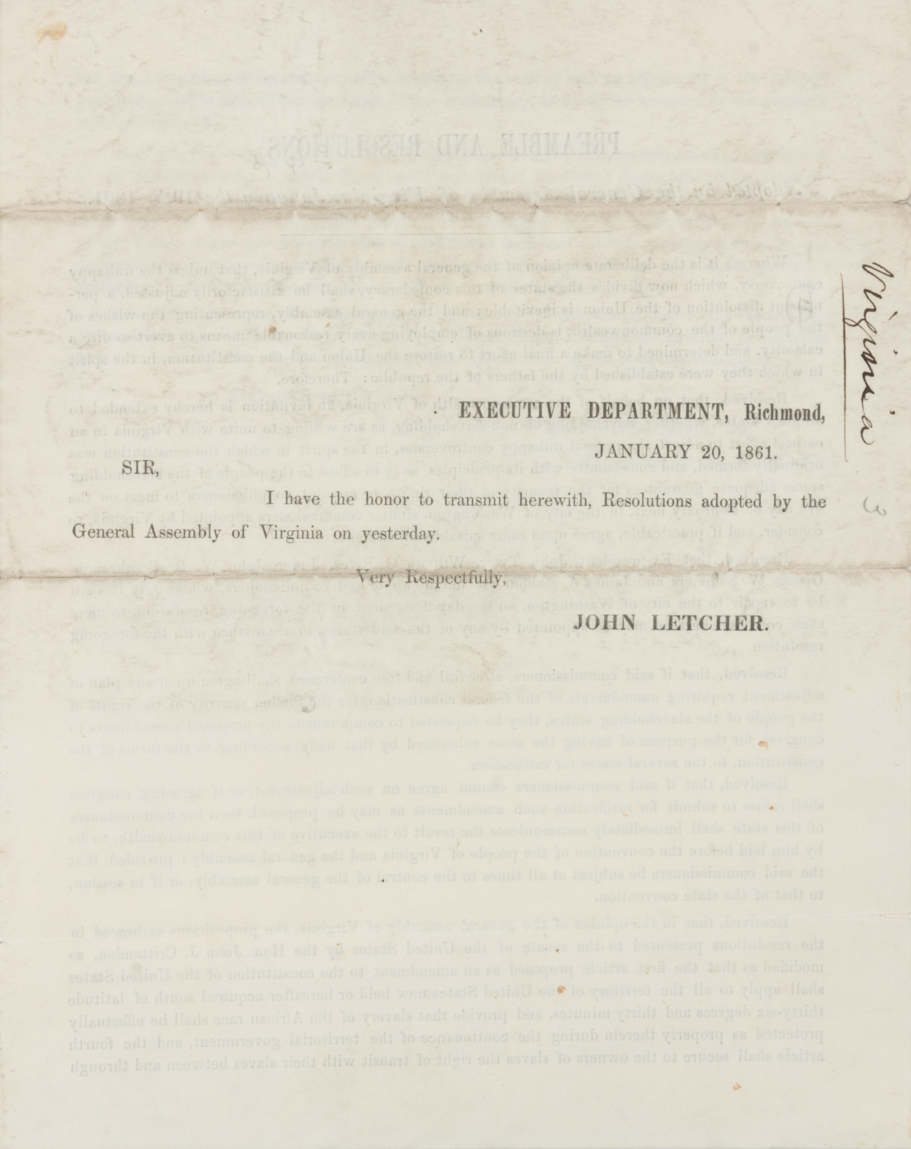 [PEACE CONFERENCE OF 1861]