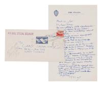 WRIGHT, Frank Lloyd (1869-1959). Autograph letter signed ("F. LL. W/"), to Jesse "Cary" Caraway. New York, 21 March 1955.