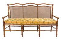 A Faux Bamboo and Caned Settee Height 40 x width 67 x depth 19 inches. — LATE 19TH/20TH CENTURY