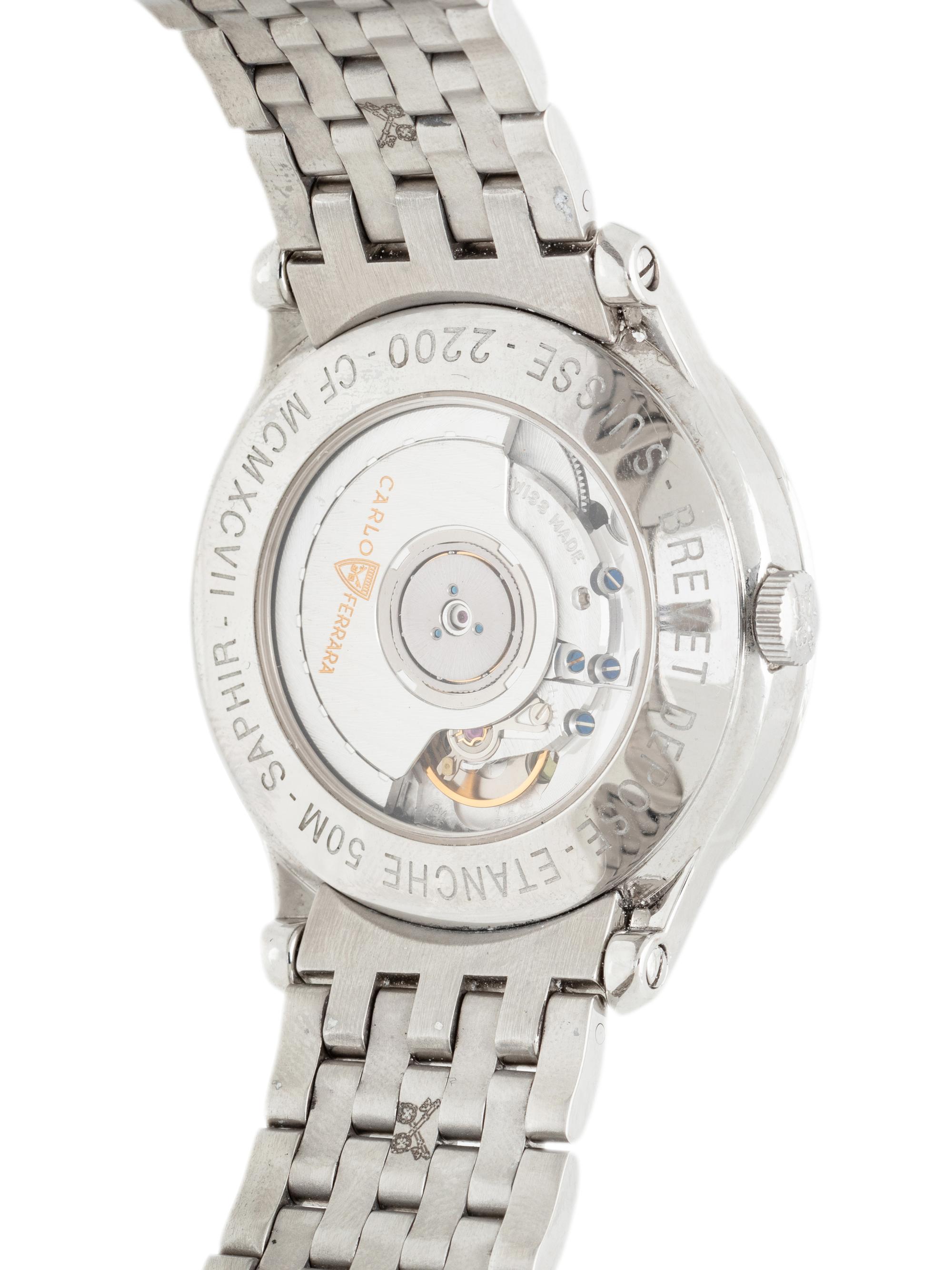 CARLO FERRARA, REF. 2200 STAINLESS STEEL 'REGULATORE' WRISTWATCH