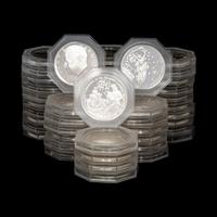 [PRIVATE ISSUE] A Group of 49 Franklin Mint-National Commemorative Society Silver Proof Rounds