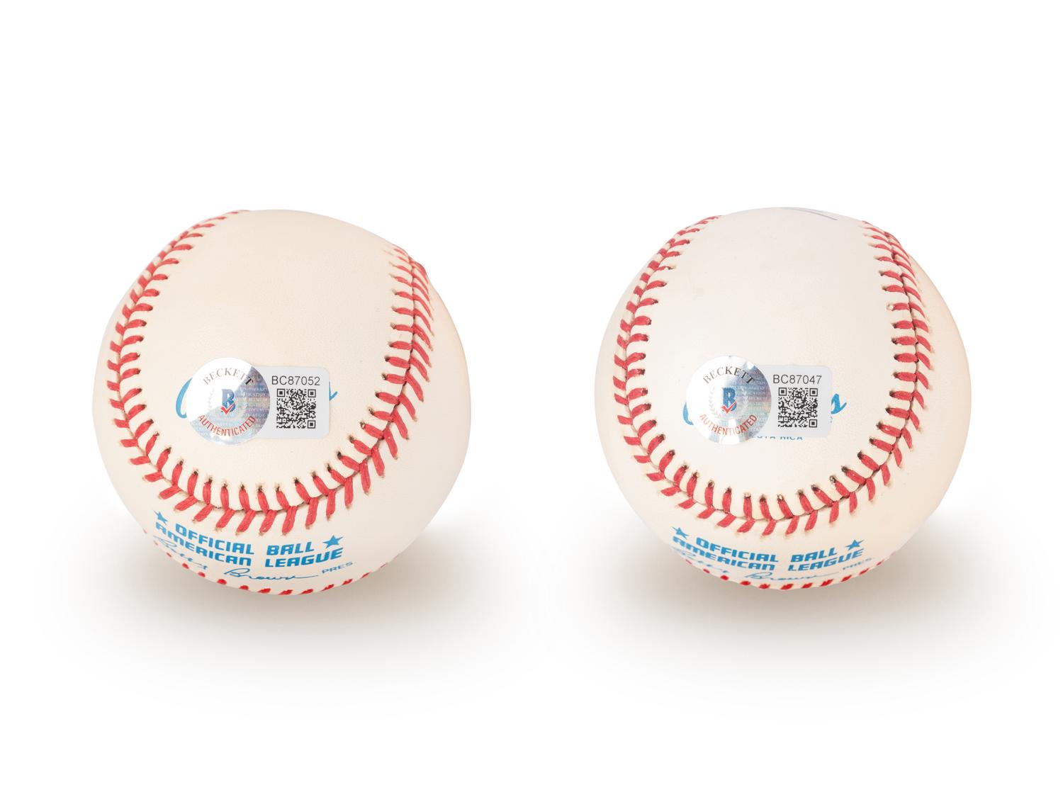 A Group of Roger Clemens and Wade Boggs Signed Autograph Baseballs (Beckett Authentication Services BAS Certified),
