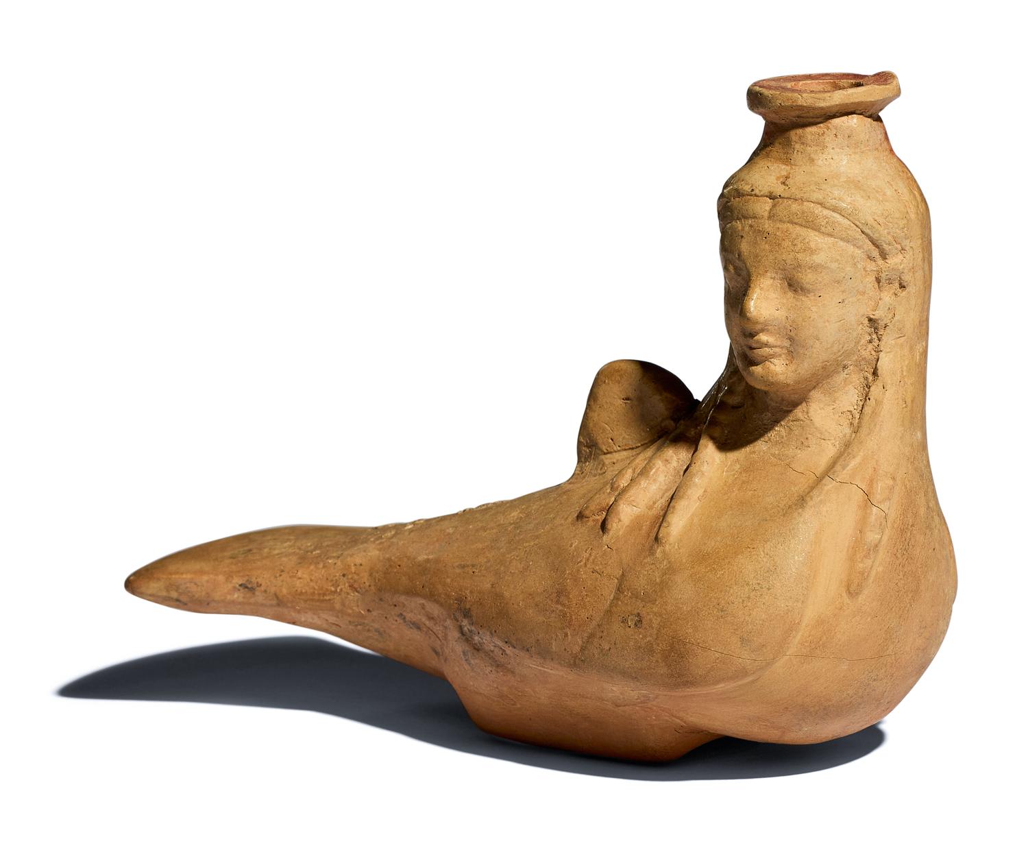 A Rhodian Terracotta Askos in the Form of a Siren