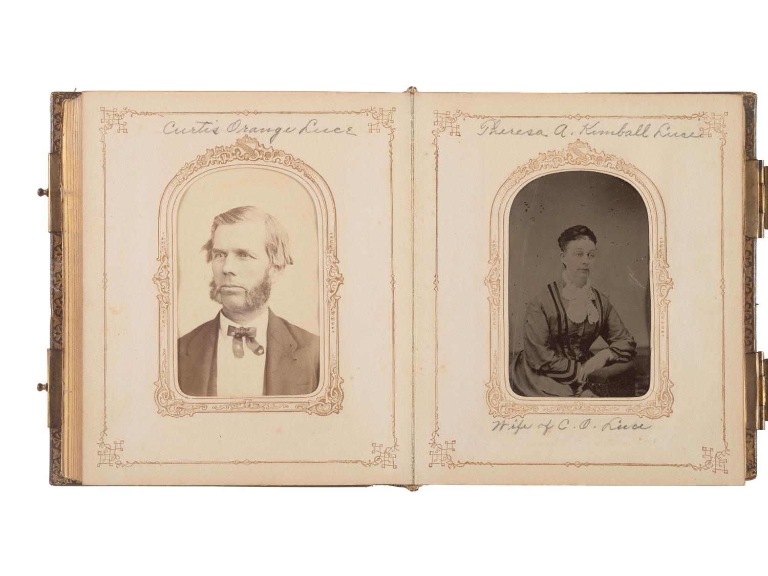 [EARLY PHOTOGRAPHY]. CDV album related to Curtis O. Luce, inventor of agricultural implements, incl. images of his hay rakes.