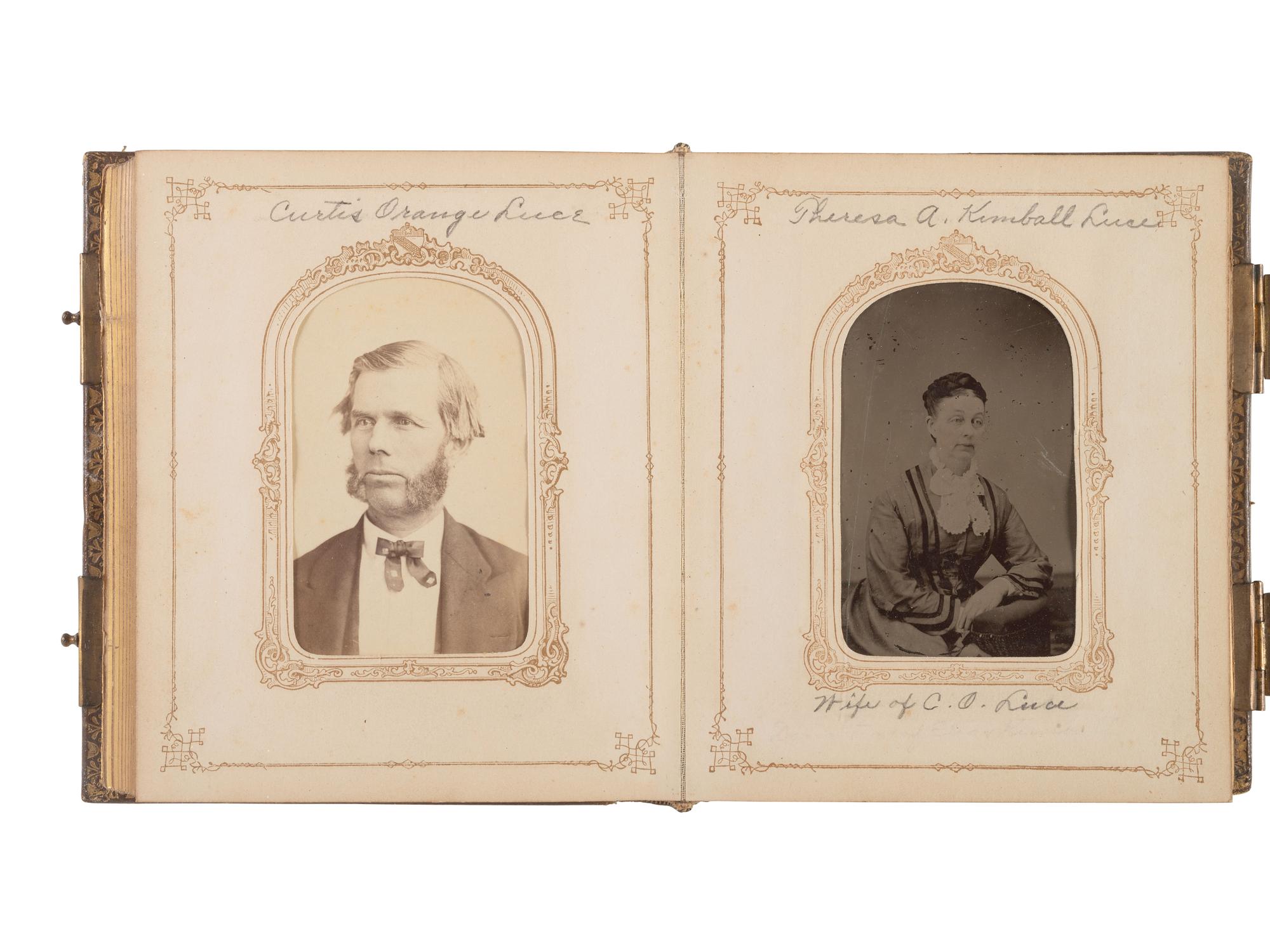 [EARLY PHOTOGRAPHY]. CDV album related to Curtis O. Luce, inventor of agricultural implements, incl. images of his hay rakes.