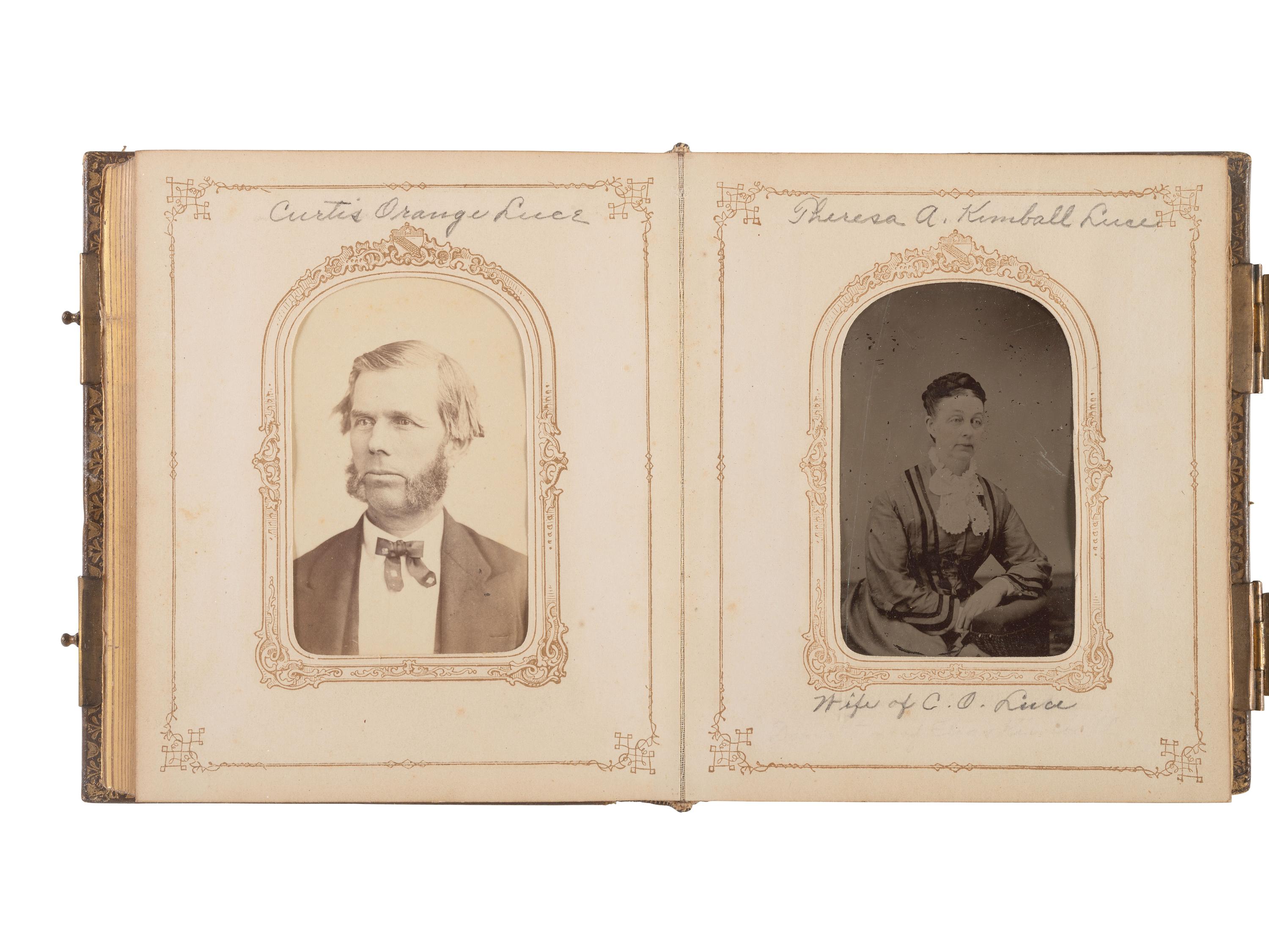 [EARLY PHOTOGRAPHY]. CDV album related to Curtis O. Luce, inventor of agricultural implements, incl. images of his hay rakes.