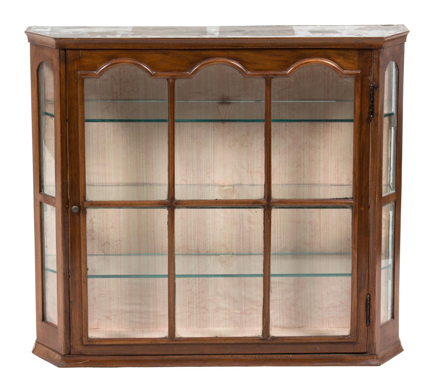 A Mahogany Hanging Etagere Cabinet Height 24 x width 28 x depth 8 inches. — 19TH CENTURY