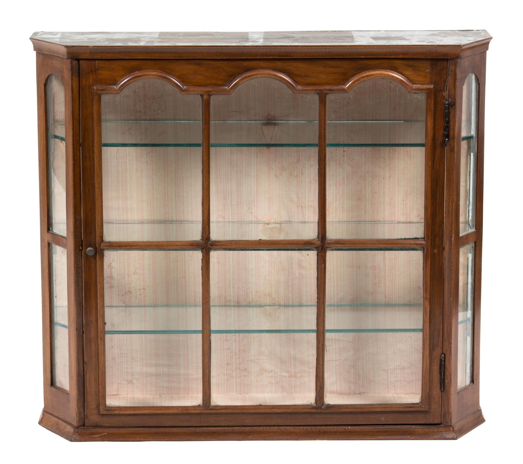 A Mahogany Hanging Etagere Cabinet Height 24 x width 28 x depth 8 inches. — 19TH CENTURY