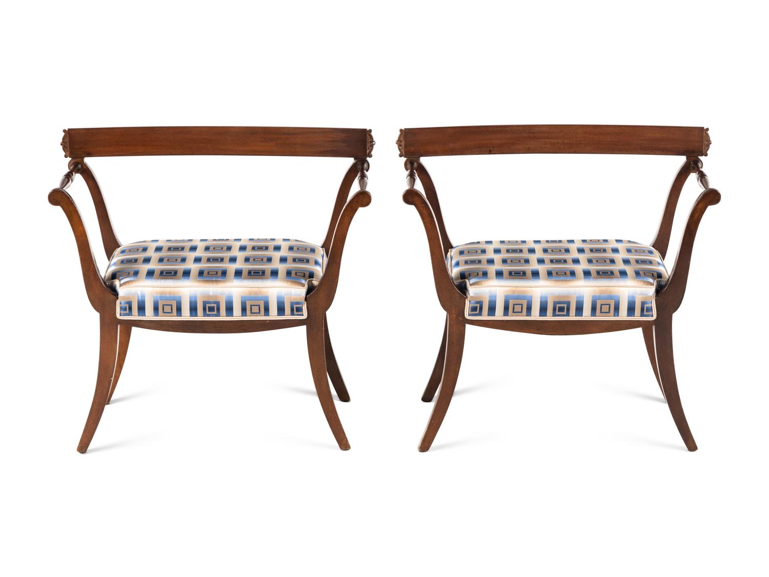 A Pair of Continental Mahogany Window Seats