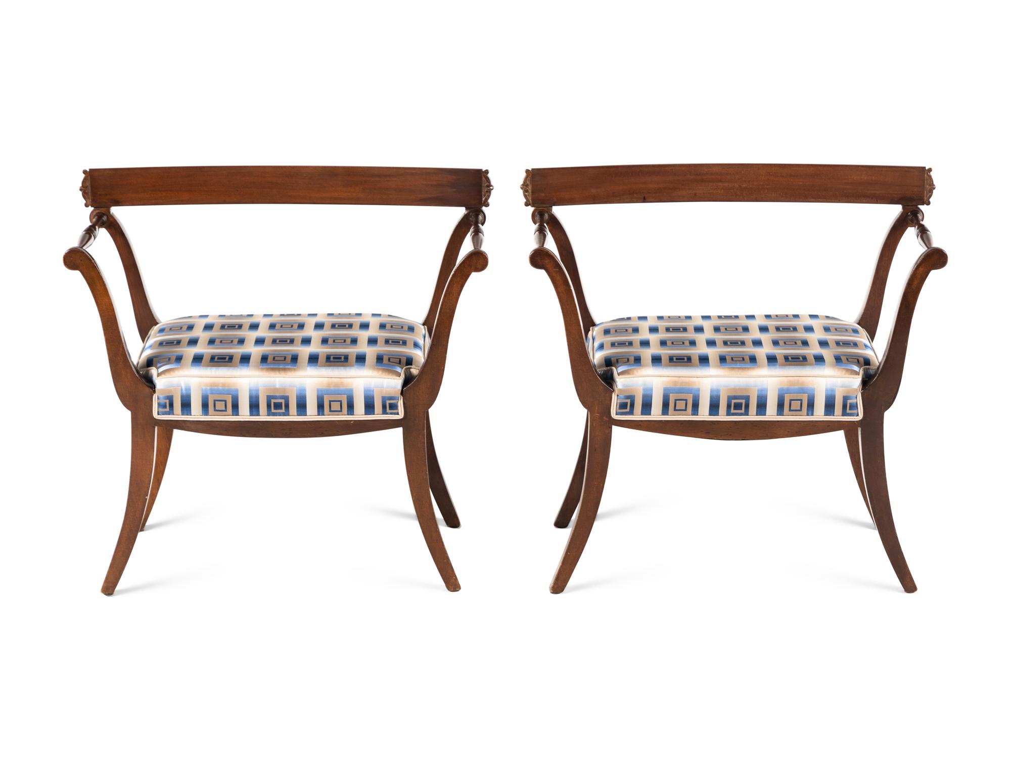 A Pair of Continental Mahogany Window Seats