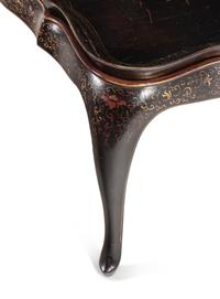 A Chinese Export Lacquer Tray on a Later Stand