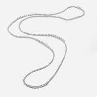 A Diamond and 18K White Gold Rivière Style Necklace