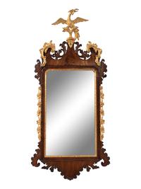 A George III Mahogany and Parcel Gilt Mirror