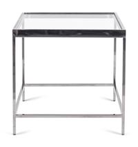 A Chrome-Finished Glass-Top Side Table