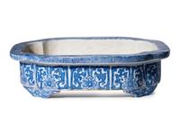 A Pair of Blue and White Porcelain Ginger Jars and a Bulb Dish
