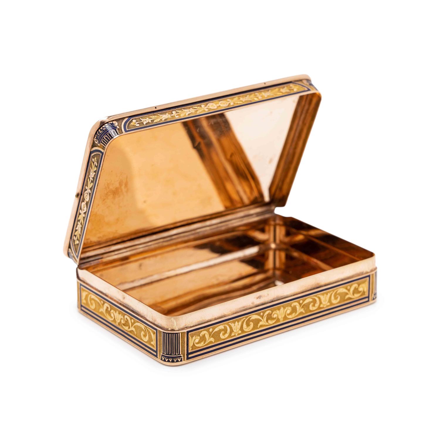 A Gold and Enamel Snuff Box