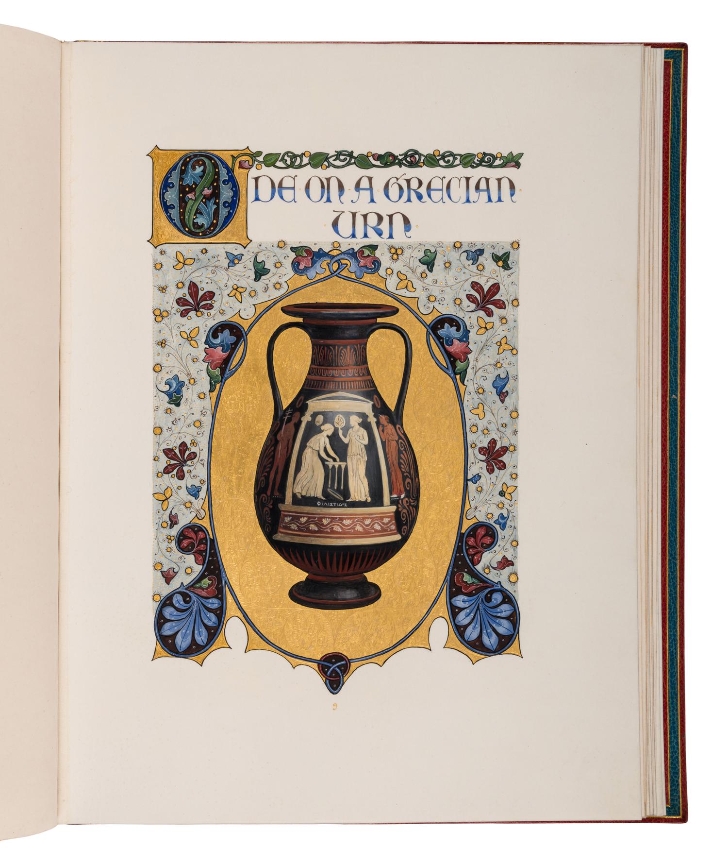 SANGORSKI, Alberto, calligrapher and illuminator. -- KEATS, John (1795-1821). "La Belle Dame sans Merci" -- "Ode on a Grecian Urn" -- "Ode to Psyche." London, 1928.