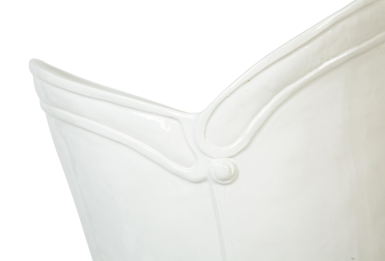 An Italian White-Glazed Earthenware Boot