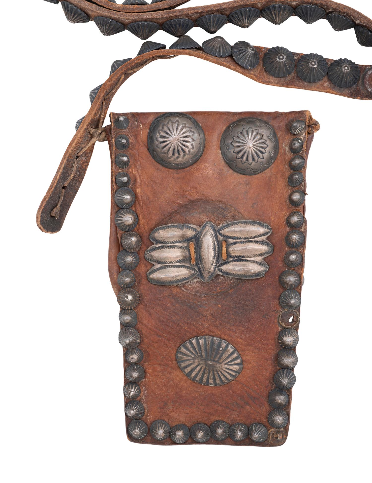Navajo Bandolier Bag, with Silver Buttons, Collected by Hoffman Birney (1891-1958)
