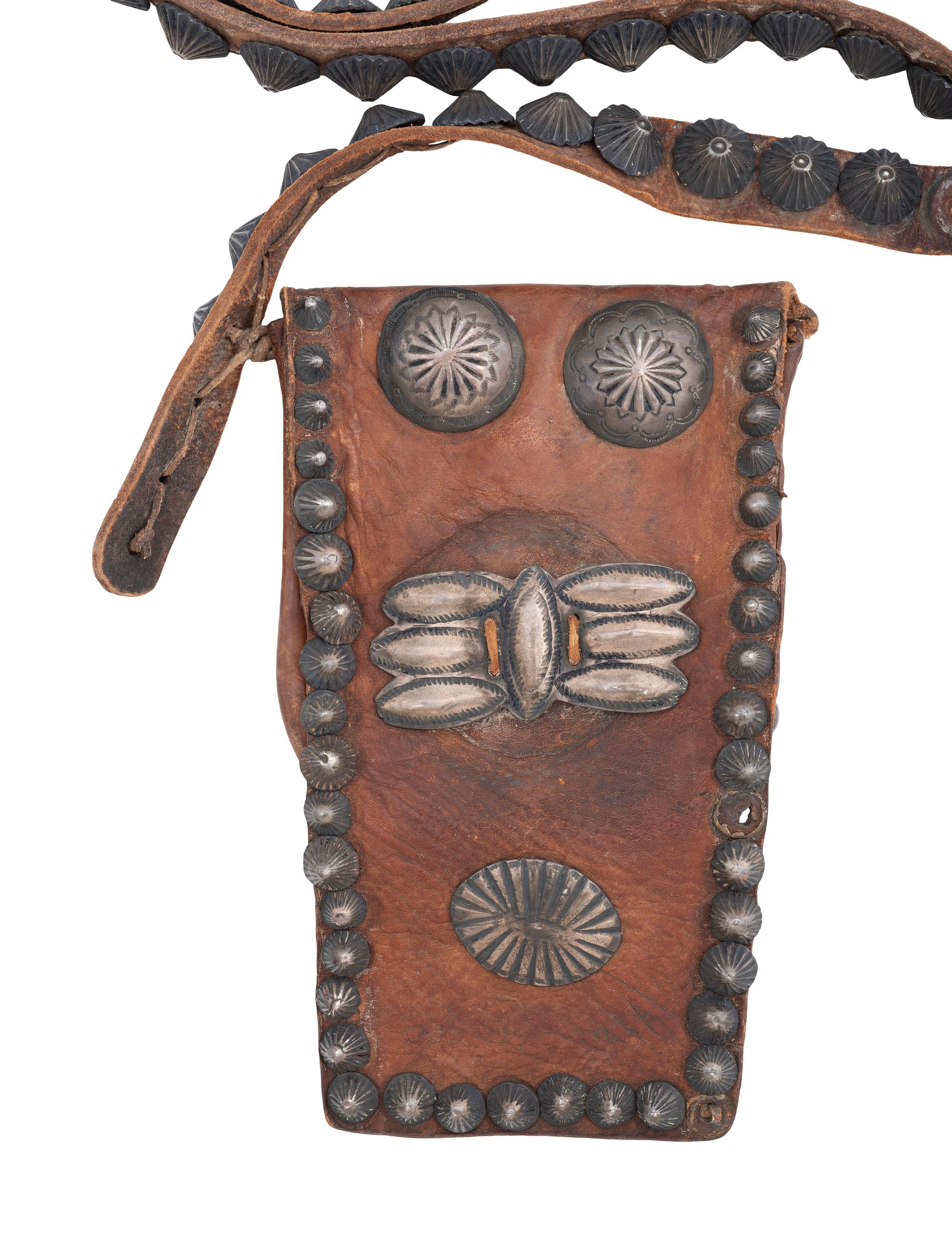Navajo Bandolier Bag, with Silver Buttons, Collected by Hoffman Birney (1891-1958)