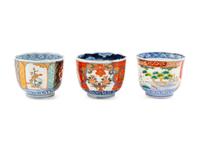 Eight Japanese Imari Porcelain Cups