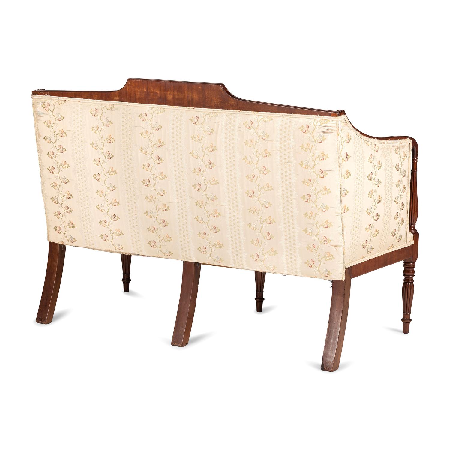 A Federal Inlaid Mahogany Settee