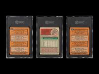 A Group of 12 Hall of Fame Rookie Baseball Cards (Carlton Fisk, Steve Carlton, Ozzie Smith, Andre Dawson, Paul Moiltor / Alan Trammell, Jack Morris, George Brett, Fergie Jenkins, Jim Catfish Hunter),