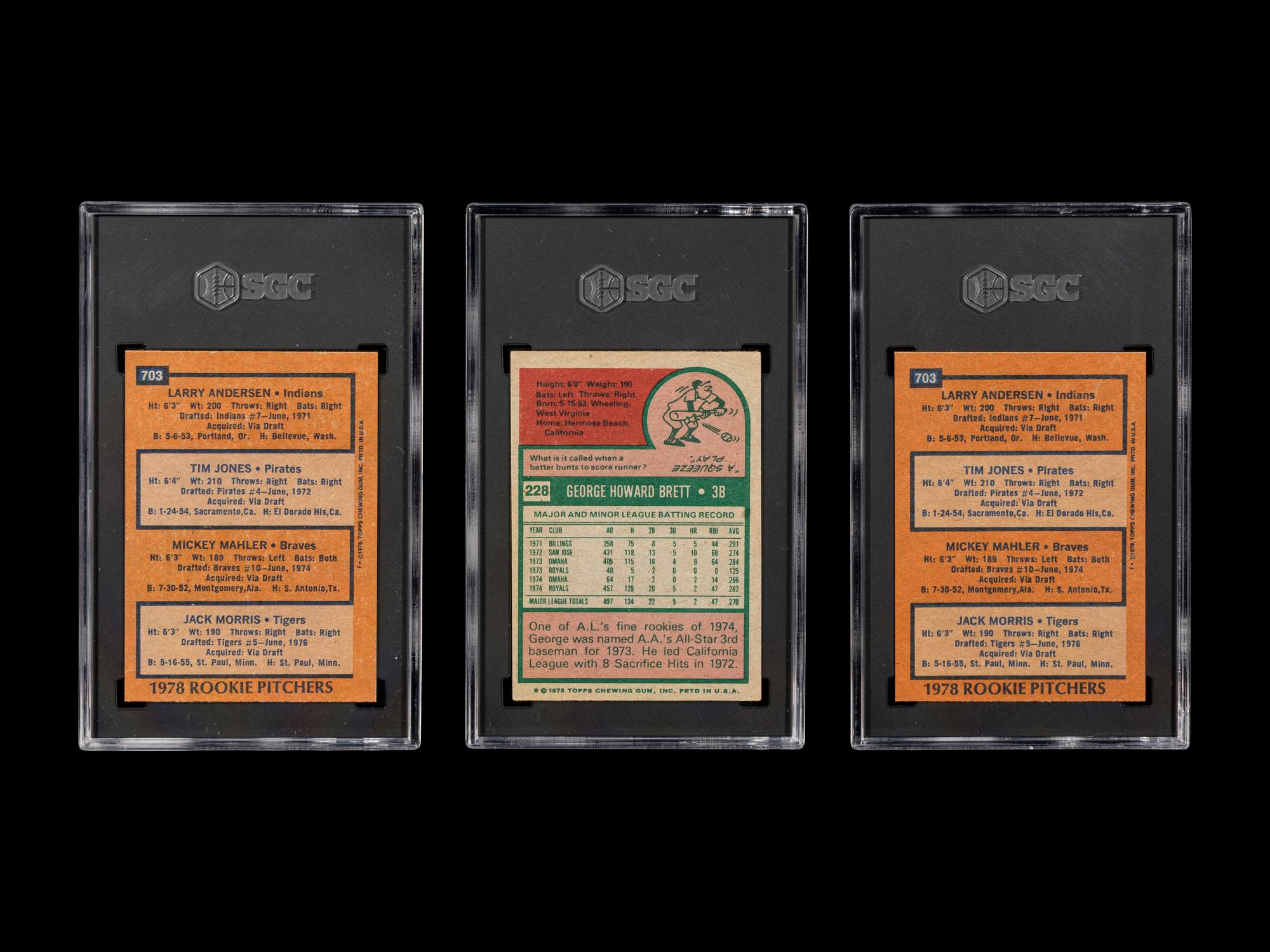 A Group of 12 Hall of Fame Rookie Baseball Cards (Carlton Fisk, Steve Carlton, Ozzie Smith, Andre Dawson, Paul Moiltor / Alan Trammell, Jack Morris, George Brett, Fergie Jenkins, Jim Catfish Hunter),