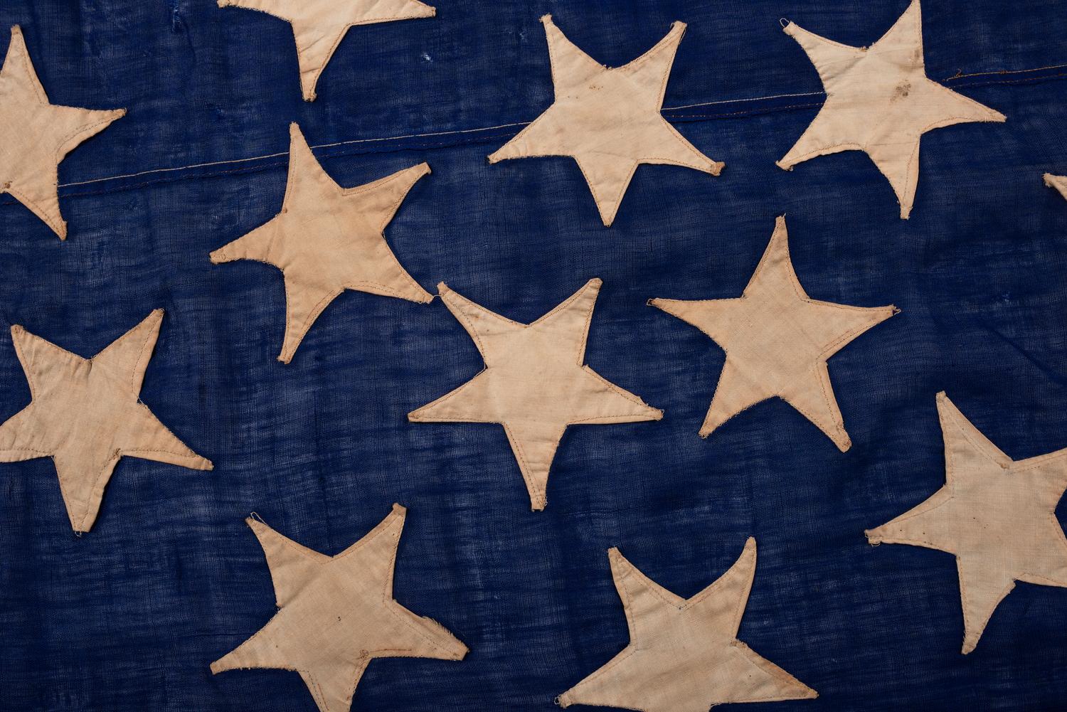 [FLAGS] -- [CIVIL WAR]. 34-star "Great Star" pattern American flag. Ca 1861-1863.