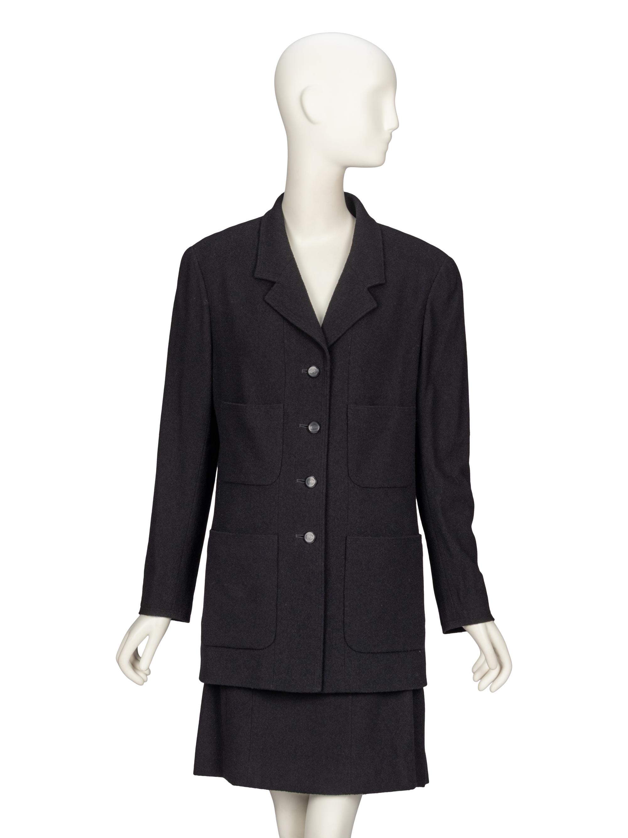 Chanel, Black Wool Skirt Suit