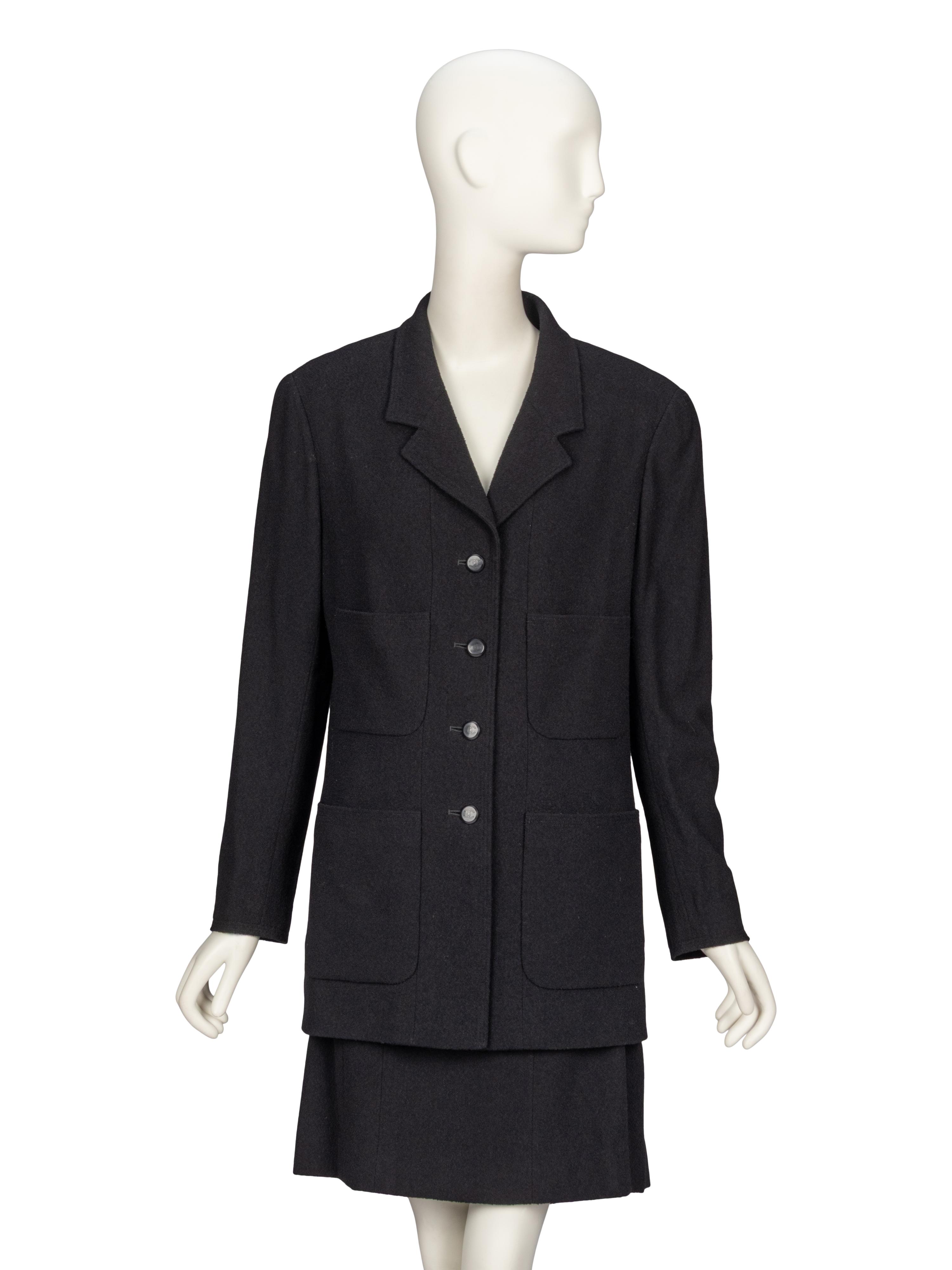 Chanel, Black Wool Skirt Suit