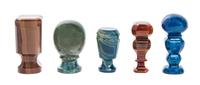 A Collection of Five Stone Seals, Height of tallest 2 1/2 inches.