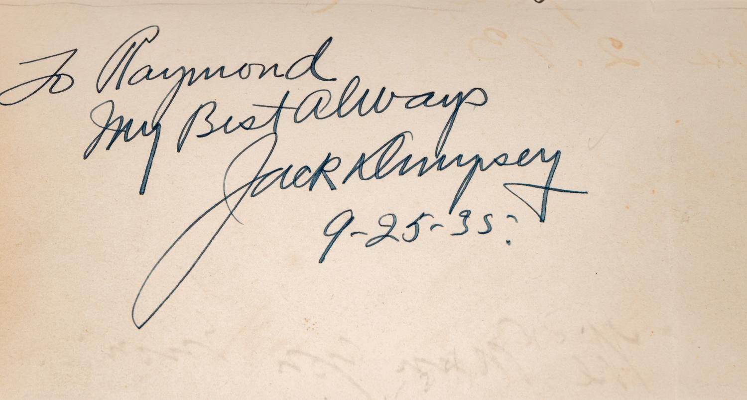 A Group of Jack Dempsey and Georges Carpentier Signed Autograph Items,