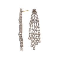 MOONSTONE AND DIAMOND EARRINGS