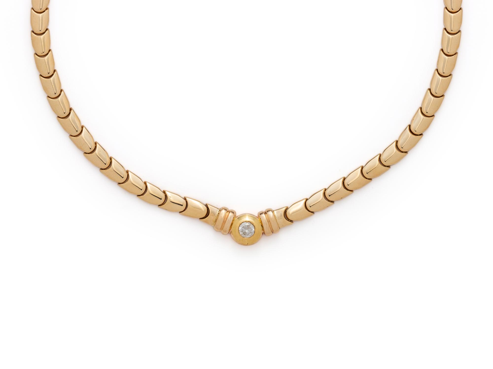 YELLOW GOLD AND DIAMOND NECKLACE