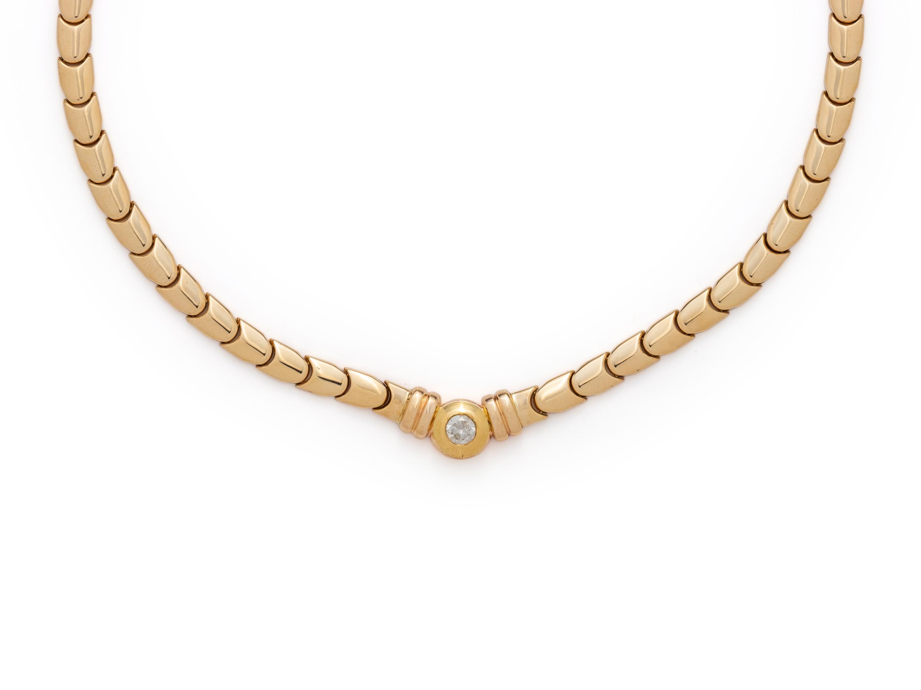 YELLOW GOLD AND DIAMOND NECKLACE